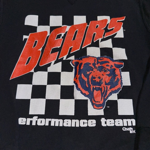 VTG 90’s Chicago Bears Signal Sports Chalk Line Racing USA Made NFL Sweatshirt S - Picture 4 of 11